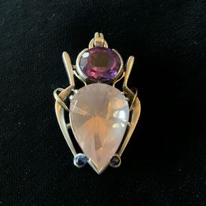 Silver amethyst, quartz, sapphire enhancer
